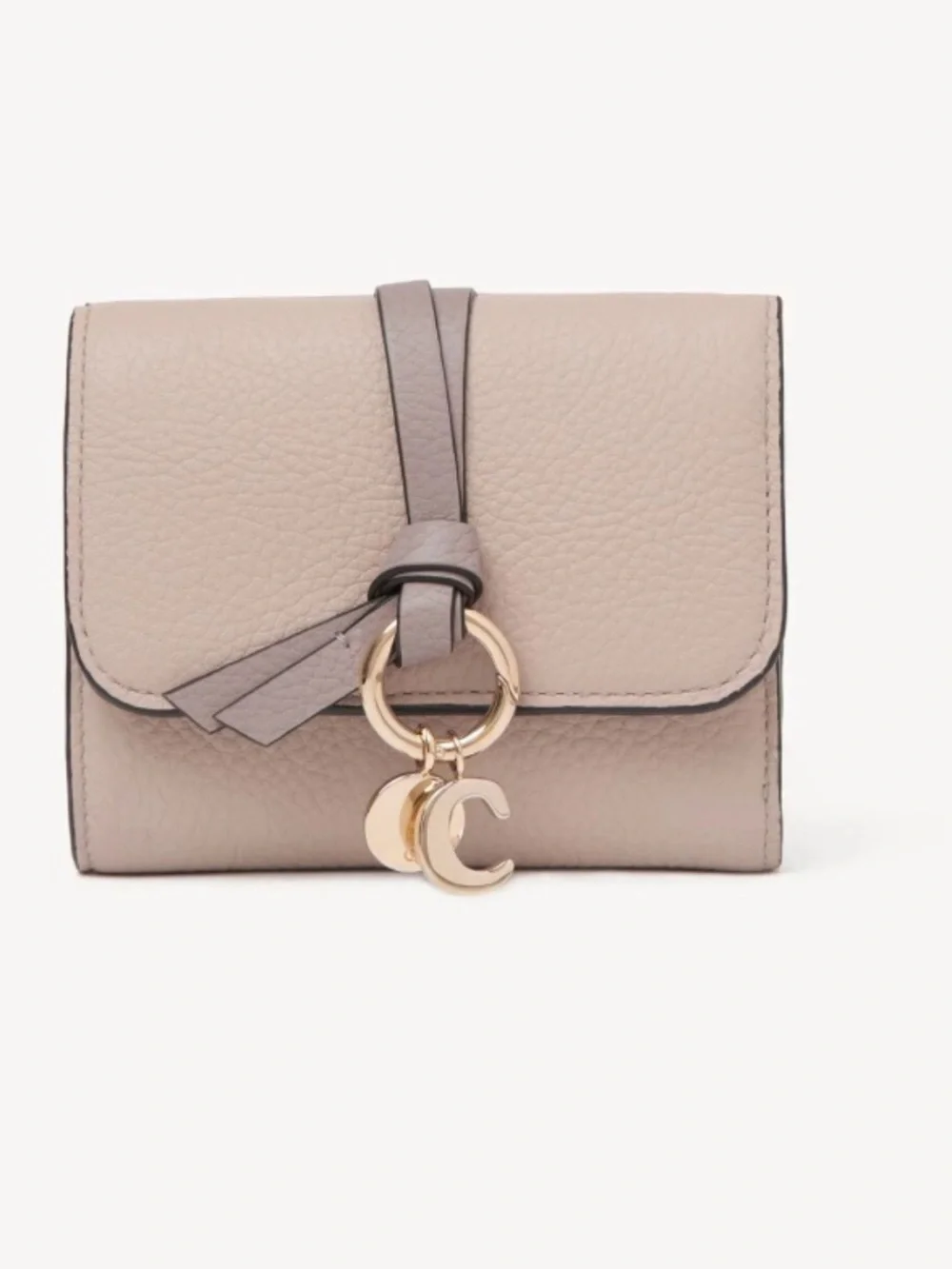 SMALL ALPHABET TRI-FOLD IN GRAINED LEATHER